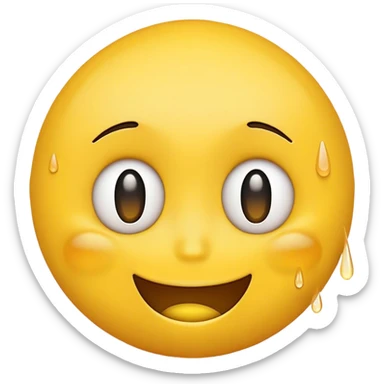 Emoji with smile and cry sticker