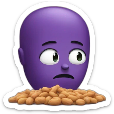 Peanut sad at home sticker