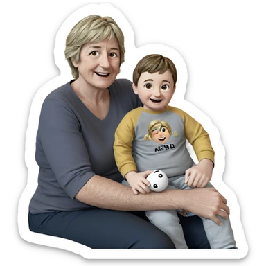 happy family moment indoors sticker