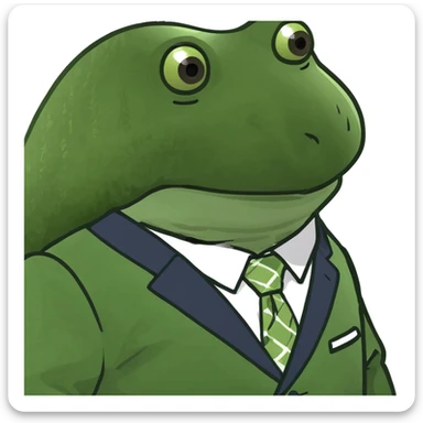 bufo in a japanese suit sticker