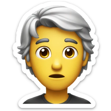 Concerned face apple empji sticker