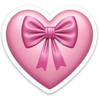 Pink heart with bow sticker