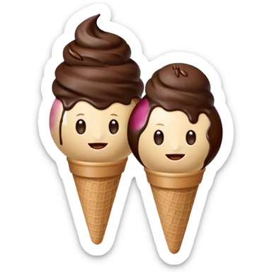 bolitas de helado de cafe con semilla de cafe minimalista  sticker