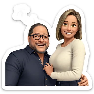 happy couple with smiles sticker