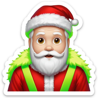 santa at a rave sticker