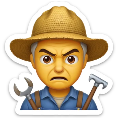 angry farmer  sticker