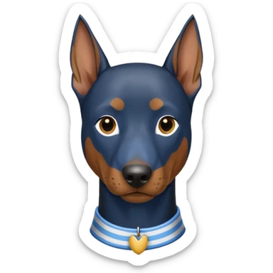 Doberman with clothes on sticker
