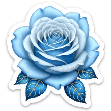 baby blue roses with white pearls and laces sticker