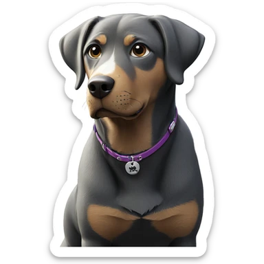 dog with collar in focus sticker