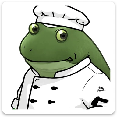 bufo in a chef coat sticker