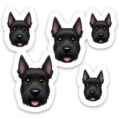 Scottish terrier blackeyes black sticker