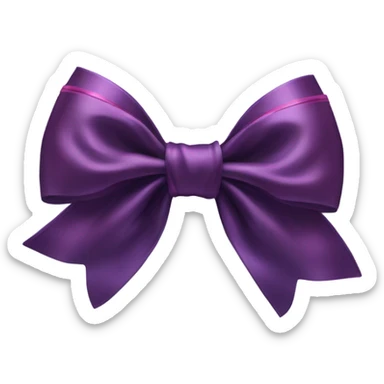 dark purple silk bow with pink delicate accents sticker