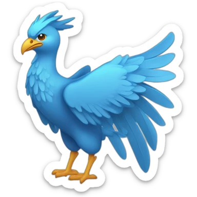 Bleu Phoenix simple icon plat, profille sticker