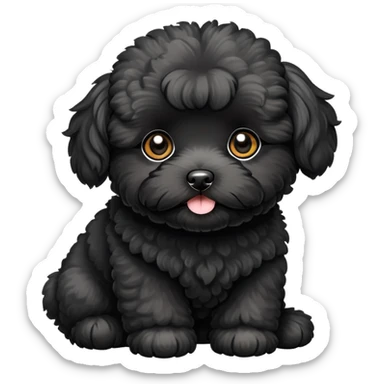 Black maltipoo dog sticker