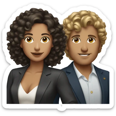 Spanish luxury realtor dark hair tan skin curly hair sticker