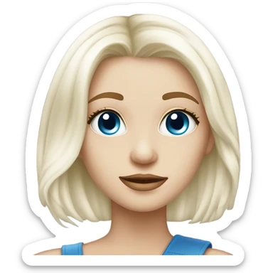 Platinum blond haar, blauwe ogen, lichte huid sticker