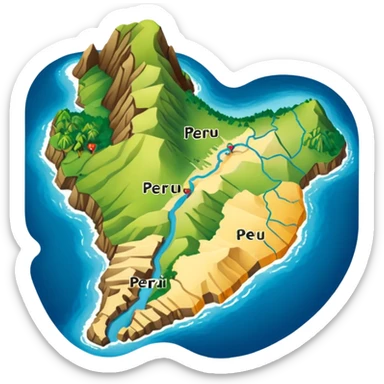 Map of Peru sticker