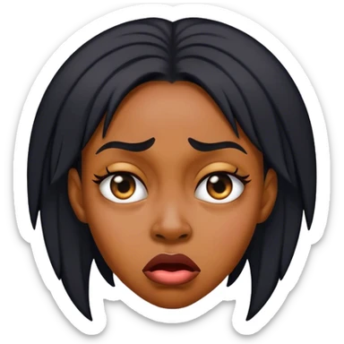Black woman cringing sticker