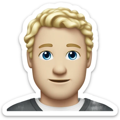 3/4 profile light curl blonde 30yo man blue eyed pale skin sticker