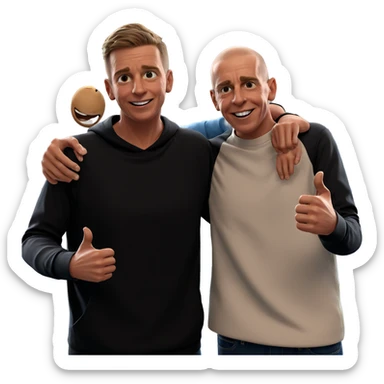 two boys sharing a moment sticker