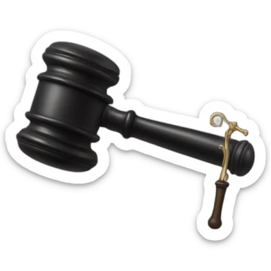 Gavel in black hand sticker