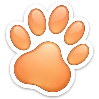 a very light pale pastel apricot pawprint sticker