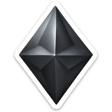 black chrome four-point star diamond sticker
