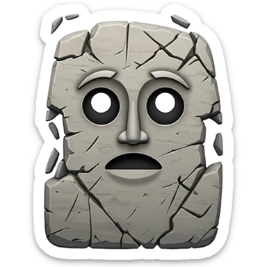 Chiseled text on stone tablet sticker