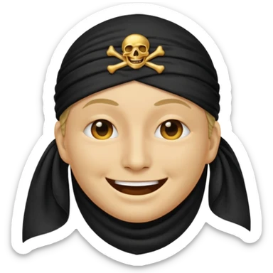 pirate emoji with eyes covered by a cloth sticker
