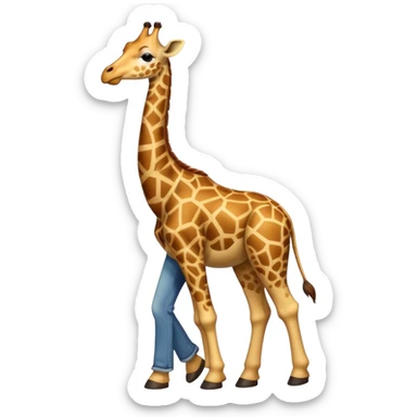 anthropomorphised giraffe wearing jeans and a t-shirt, walking upright sticker