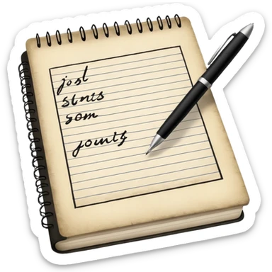 notebook with pe*n scripts  sticker