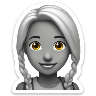 smiling girl in monochrome portrait color  sticker