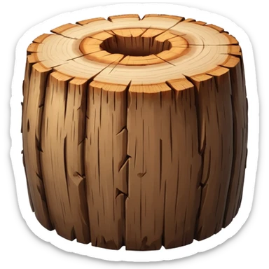 round wood log with bark sticker