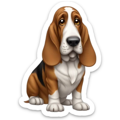 Dog-basset-hound-full-height sticker