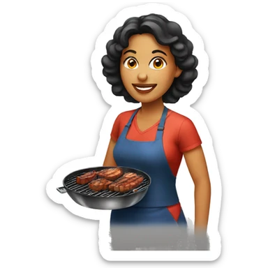 brazilian bbq woman sticker