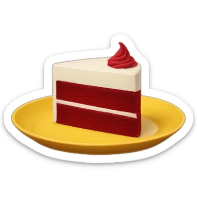 Red velvet cake on a yellow plate sticker