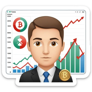 Professional MOEX trader with charts and Russian stock exchange symbols sticker