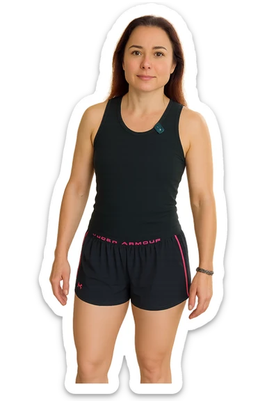 Donna senza cellulite grazie alla sua infiammazione sistemica bassa (fallo capire come vuoi) senza mano alzata sticker