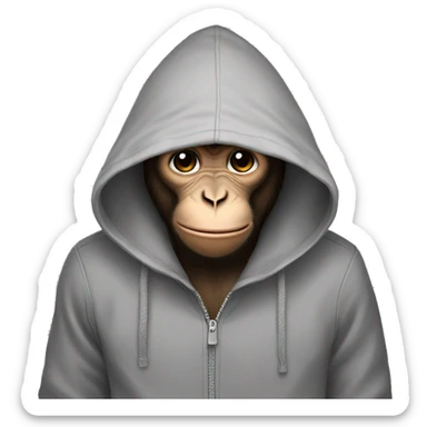 Monkey wearing hoodie  sticker