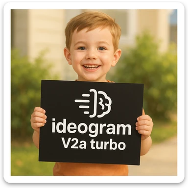 make image of a child holding a poster of this image sticker