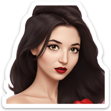 portrait of a girl with lipstick sticker