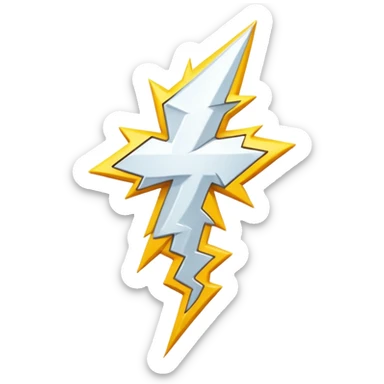 a white lightning emoji sticker