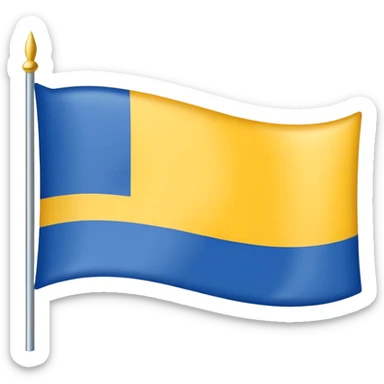 Un drapeu avec 3 couleurs a l'horizontal , le bleu en haut le blanc au centre et le jaune en bas  sticker