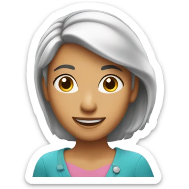 Cartoon female character with a relaxed smile sticker