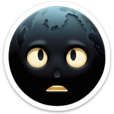 dark and eerie scene, the entire world covered in darkness. The sky is deep black with no stars or light, no moon, no glow just total void and silence. The atmosphere feels ominous and unsettling, as if darkness has swallowed everything. No characters, no visible light sources sticker