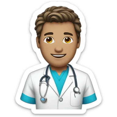 Male nurse in blue scrubsuit sticker