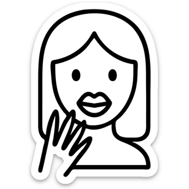 icon of a girl with fake nails and big lips sticker