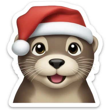 Otter christmas sticker