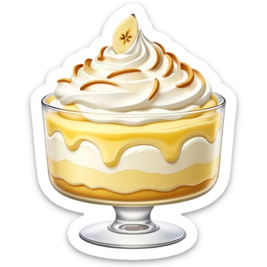 banana pudding with whipped cream topping sticker