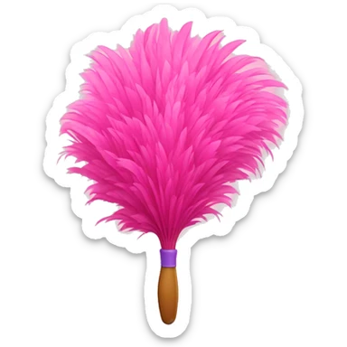 Pink Feather duster sticker